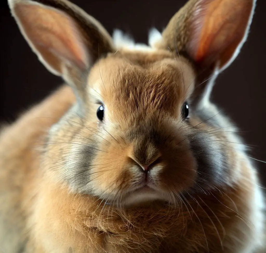 Close-up of a hypoallergenic rabbit breed with soft fur and bright eyes