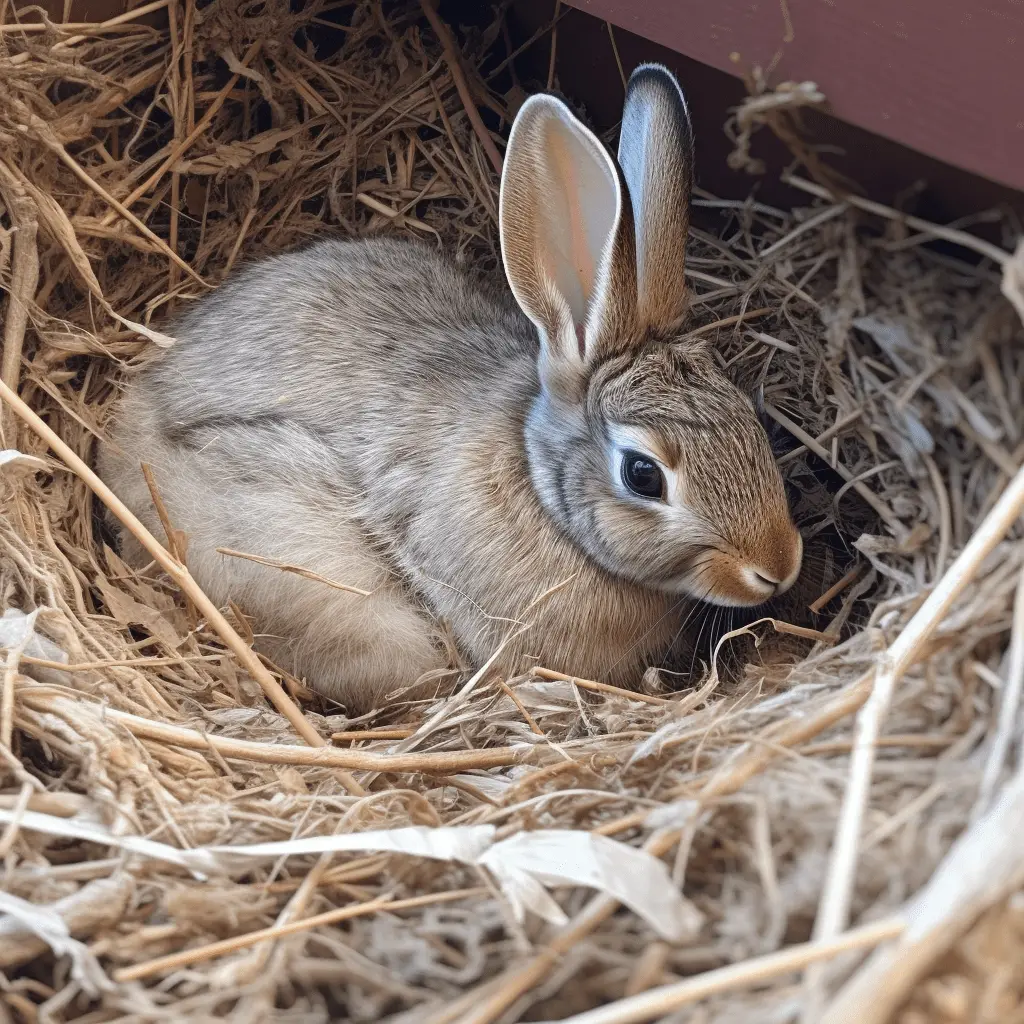 Rabbit Breeding in her Nest